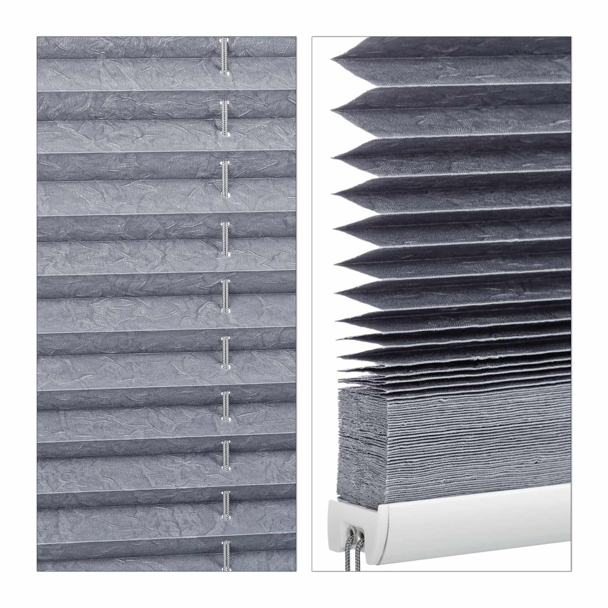 Pleated blind gray without drilling