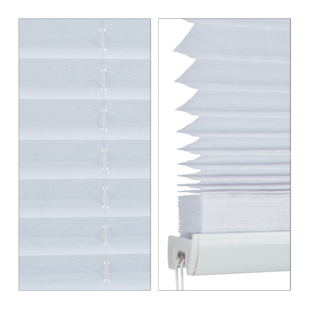 Pleated blind white without drilling