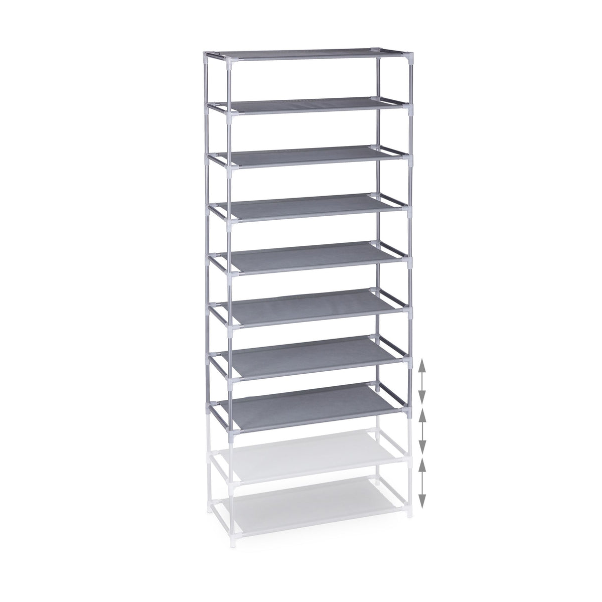 Plug-in system for shoe racks 10 levels