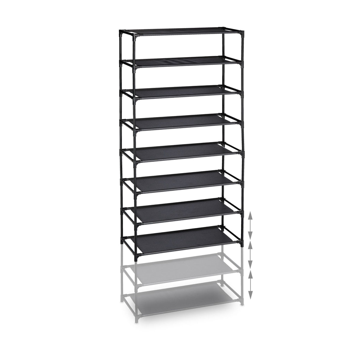 Plug-in system for shoe racks 10 levels