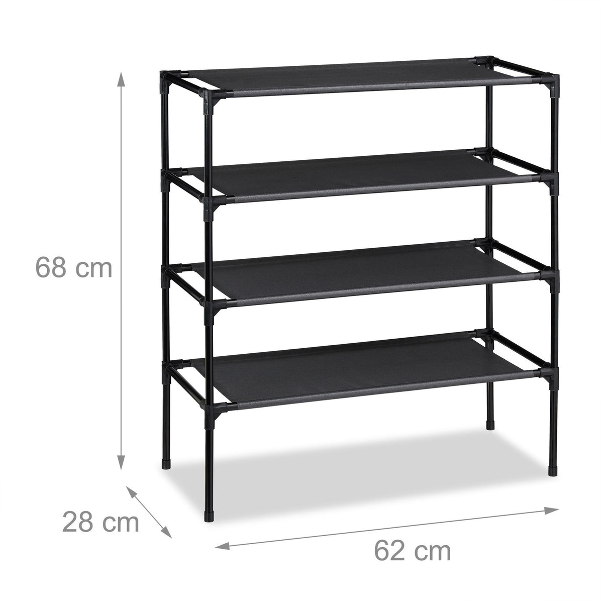 Plug-in system for shoe racks 4 levels