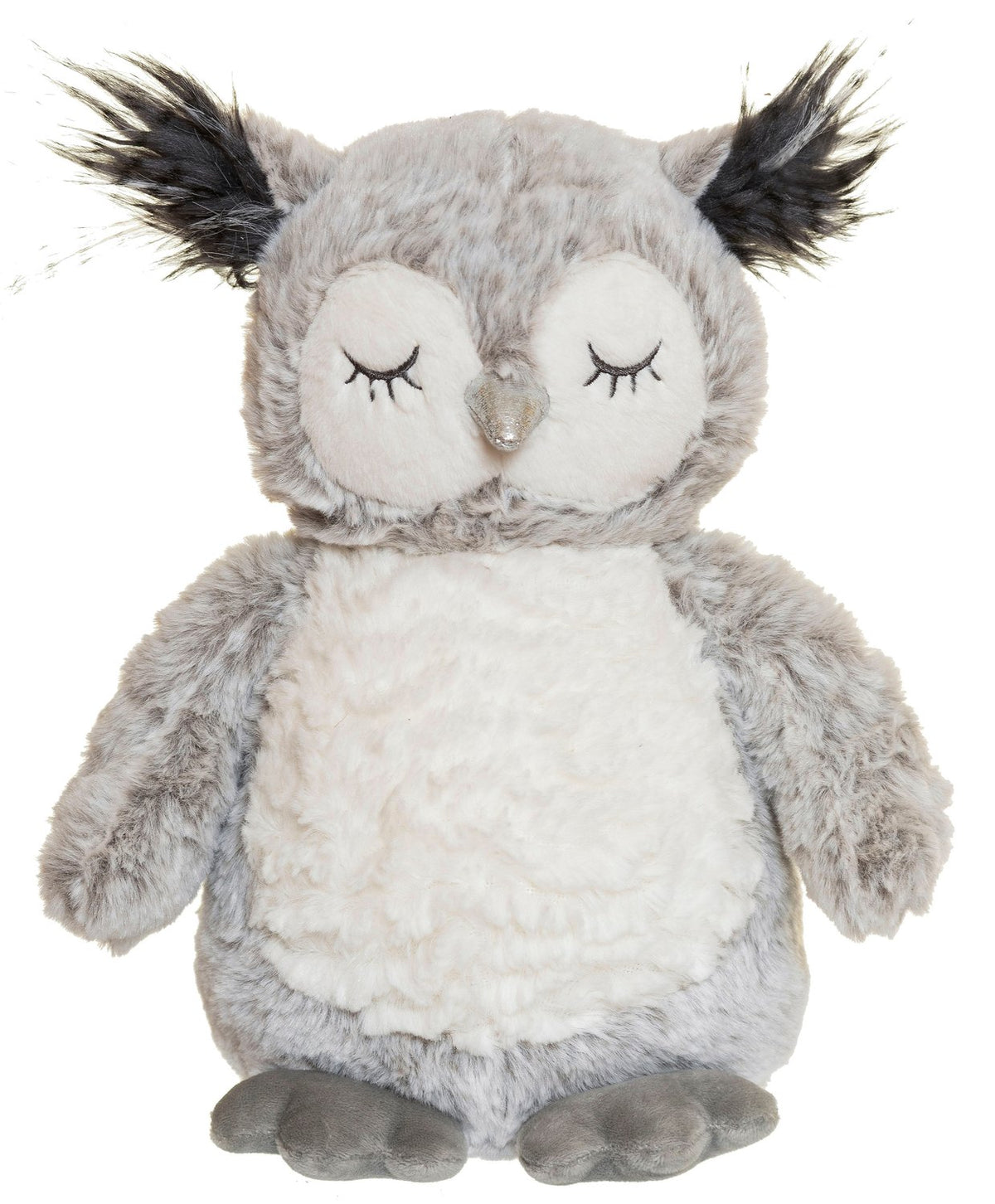Plush Owl Toy, Grey, 25cm, Machine Washable