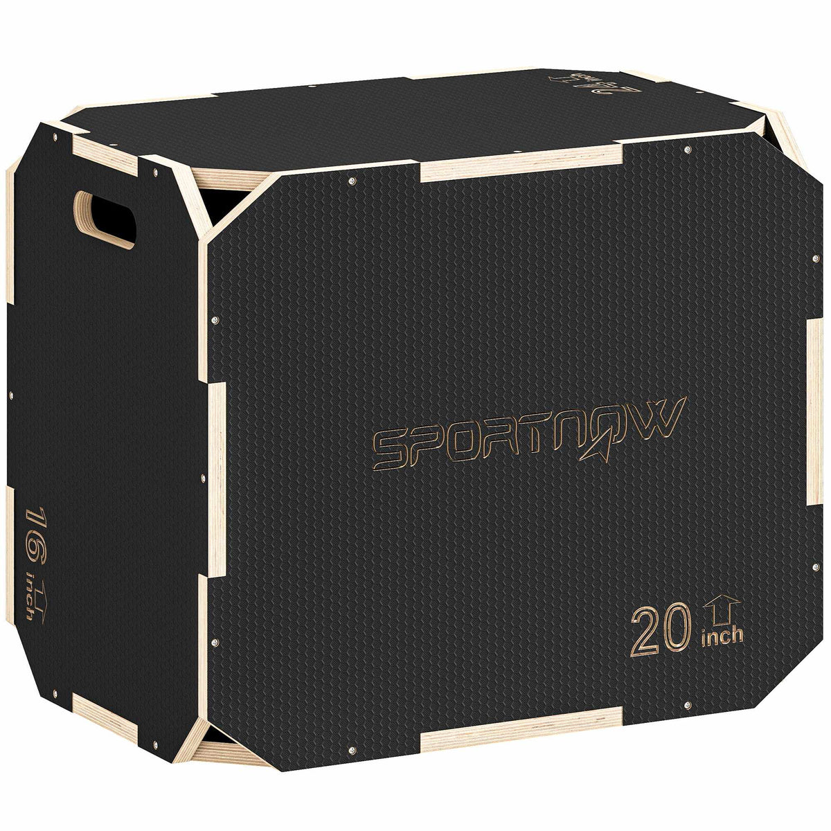Plyo Box 3-In-1, Wooden, 61/51/41 cm, 120 kg, Black