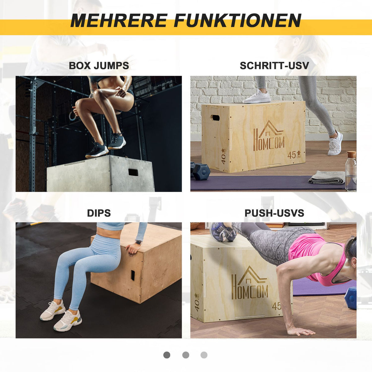 Plyo Box, Wood, 3 Heights, 45x40x60 cm