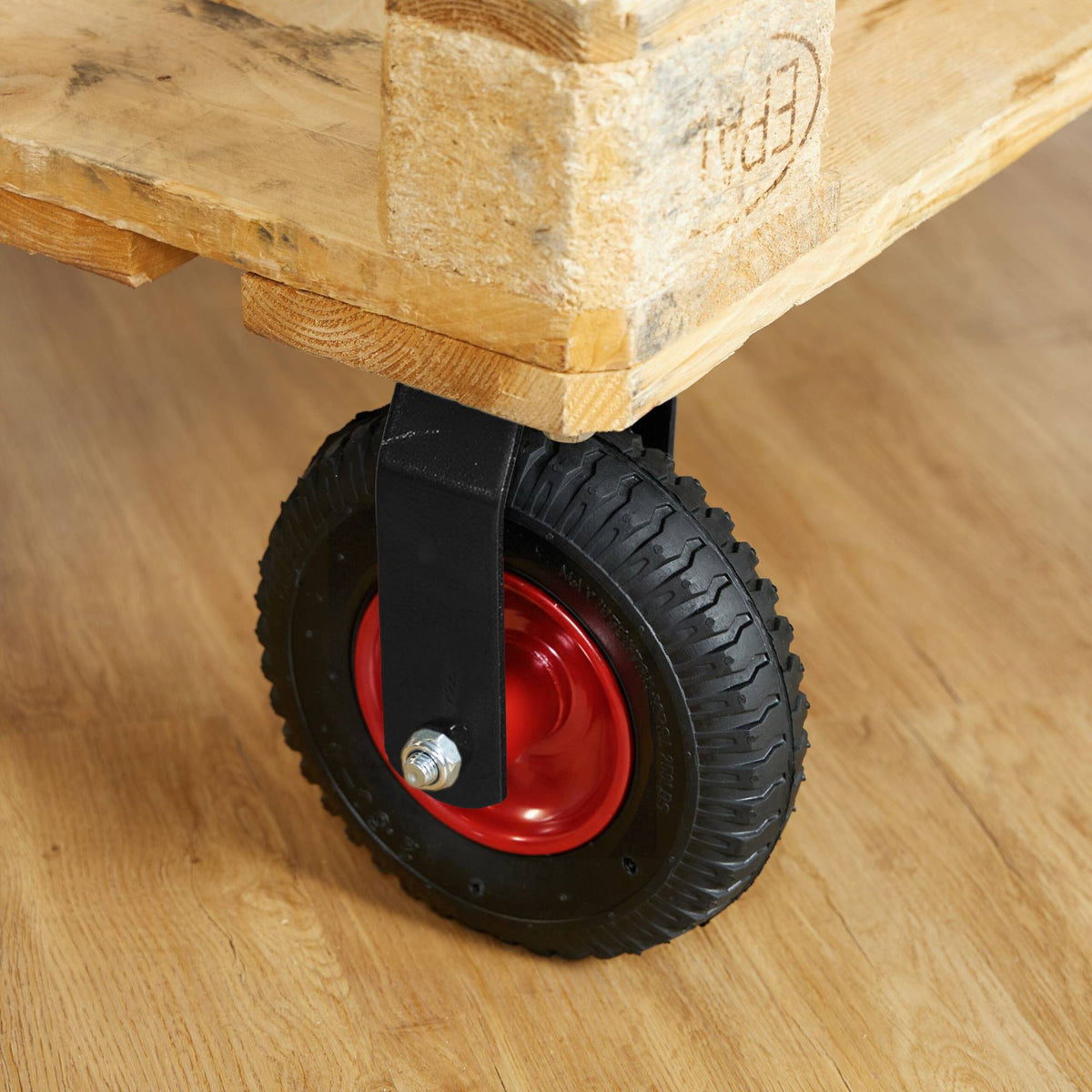 Pneumatic Fixed Castor with Steel Mounting Plate