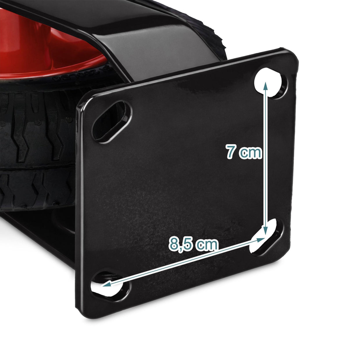 Pneumatic Fixed Castor with Steel Mounting Plate