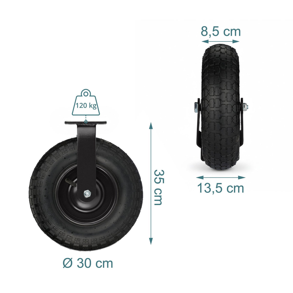 Pneumatic Load Roller with Plate – Heavy-Duty Wheel