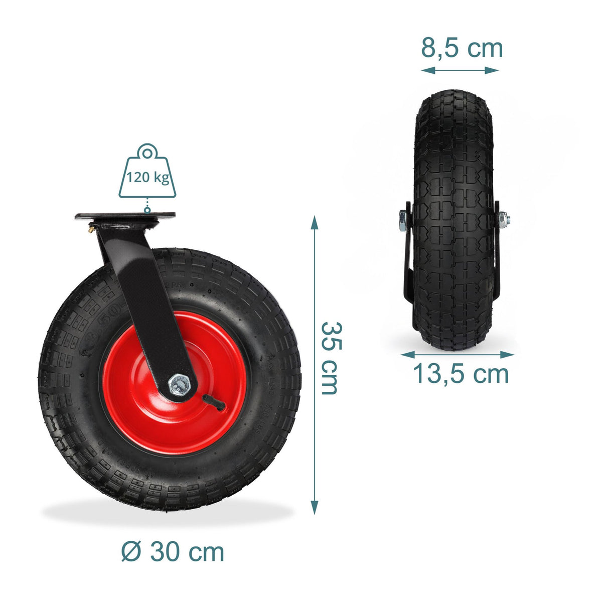 Pneumatic Swivel Castor – Heavy-Duty, 360 Rotation