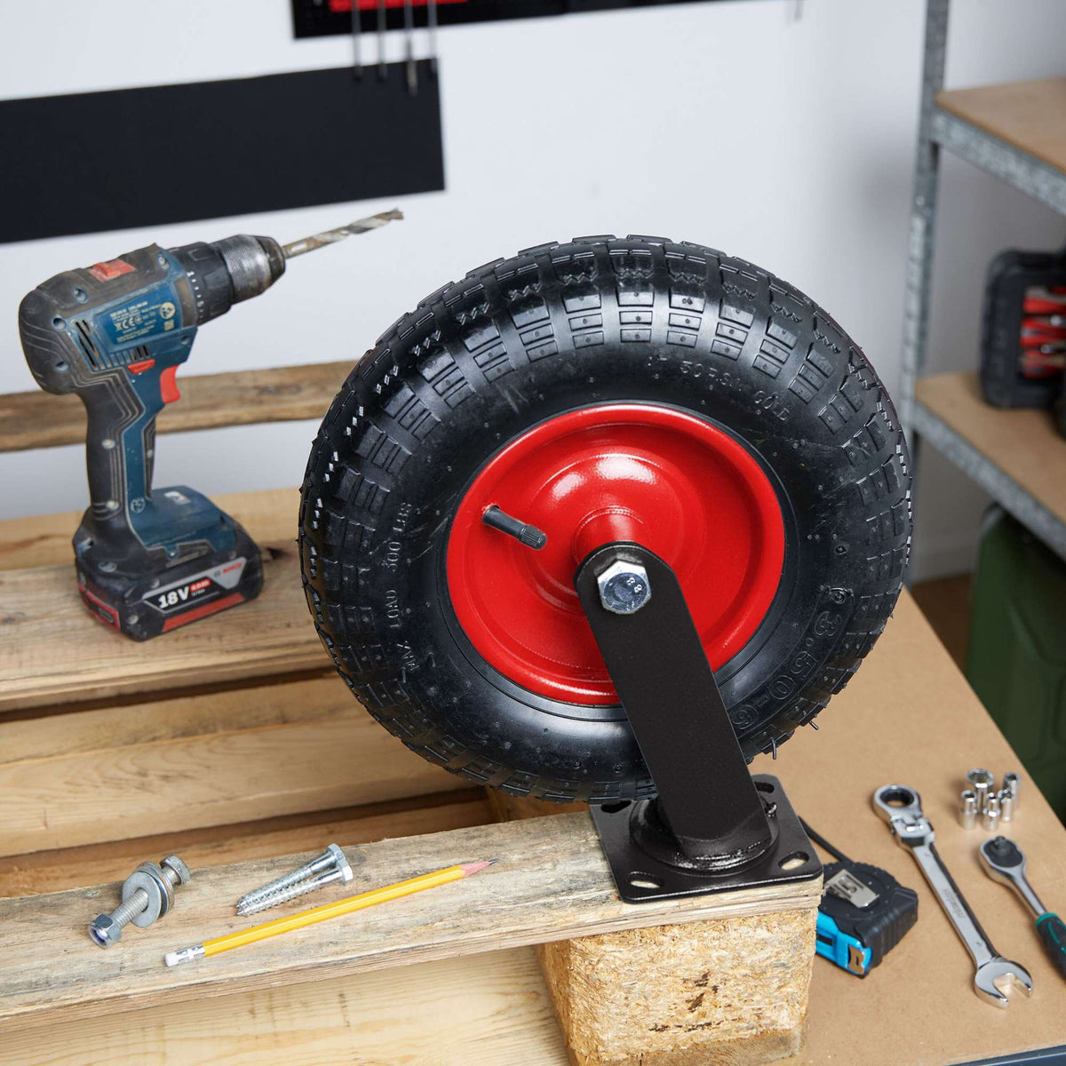Pneumatic Swivel Castor – Heavy-Duty, 360 Rotation