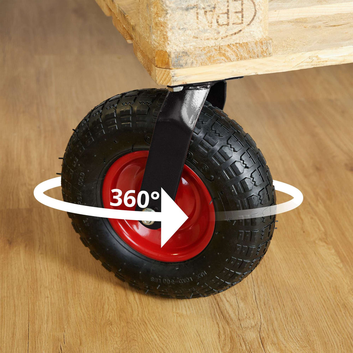 Pneumatic Swivel Castor – Heavy-Duty, 360 Rotation