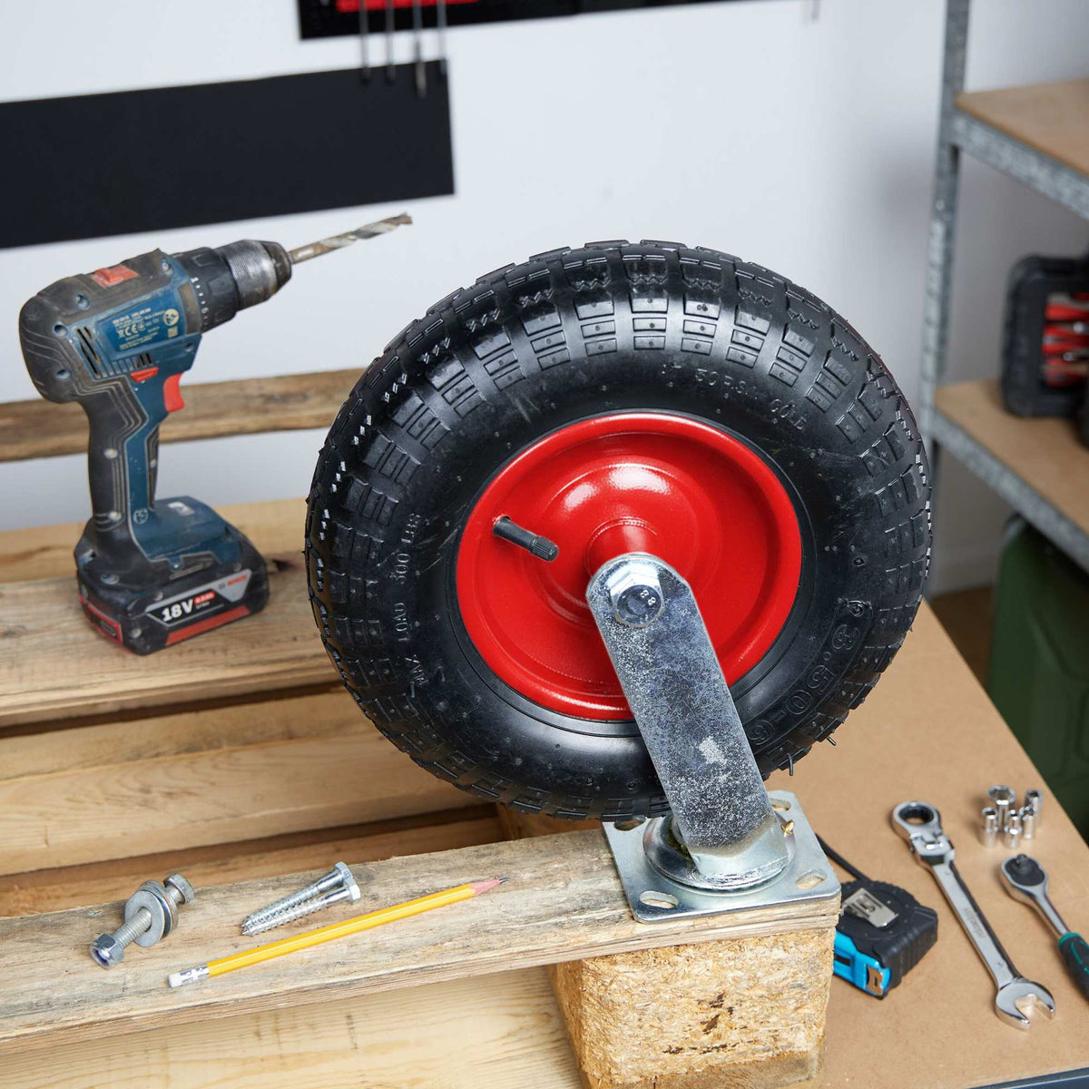 Pneumatic Tyre Swivel Castor, 3.50-6, High Load Capacity