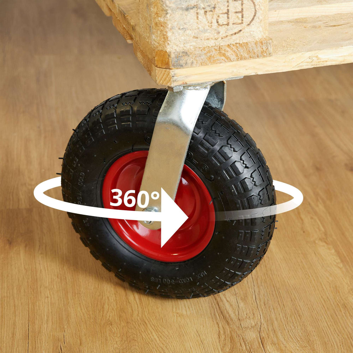 Pneumatic Tyre Swivel Castor, 3.50-6, High Load Capacity