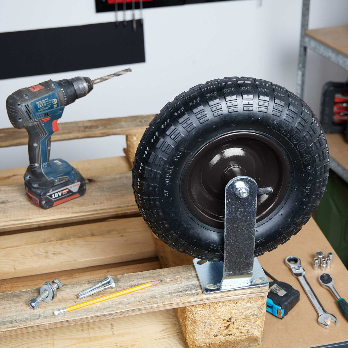Pneumatic Tyred Load Castor with Steel Plate