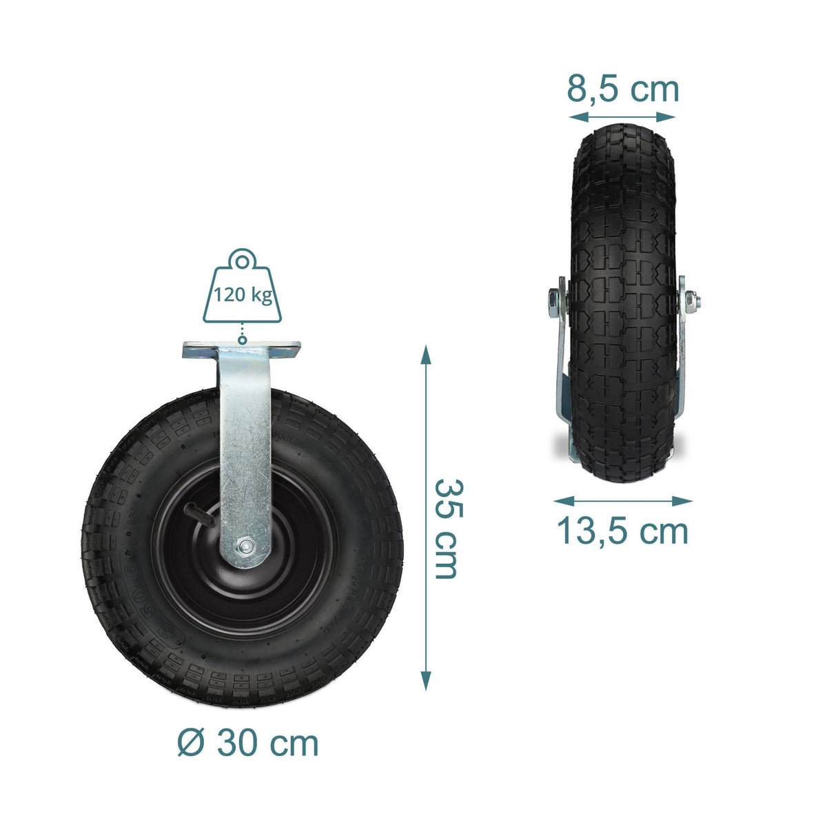 Pneumatic Tyred Load Castor with Steel Plate
