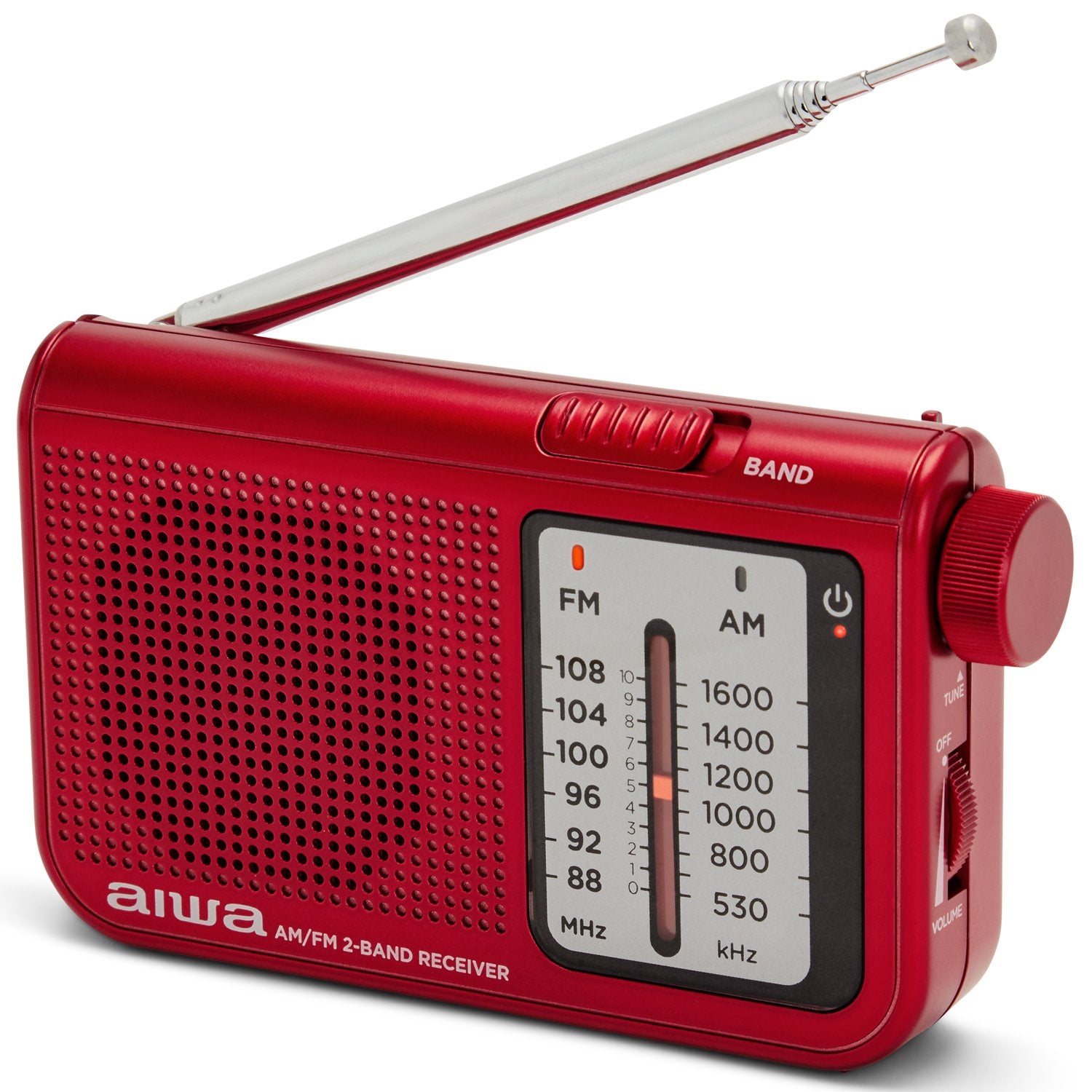 Pocket radio with FM/AM Red