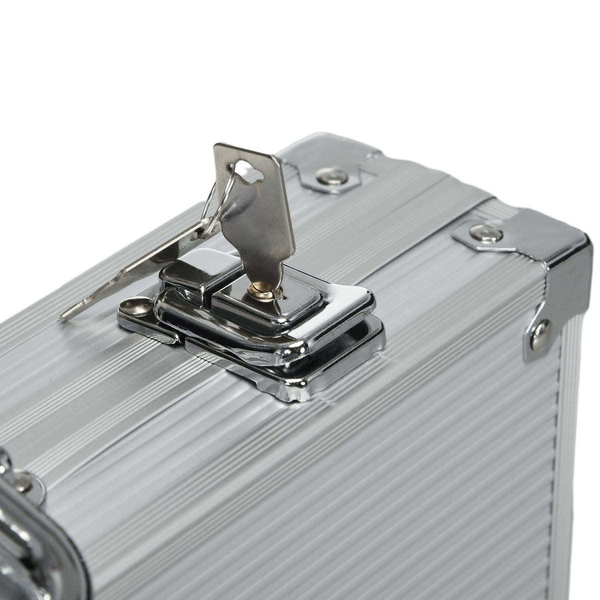 Poker Case Set 500 Chips 11.5G Professional Poker Set Lock 2 Card Decks 5 Dice Dealer Blind Buttons Silver