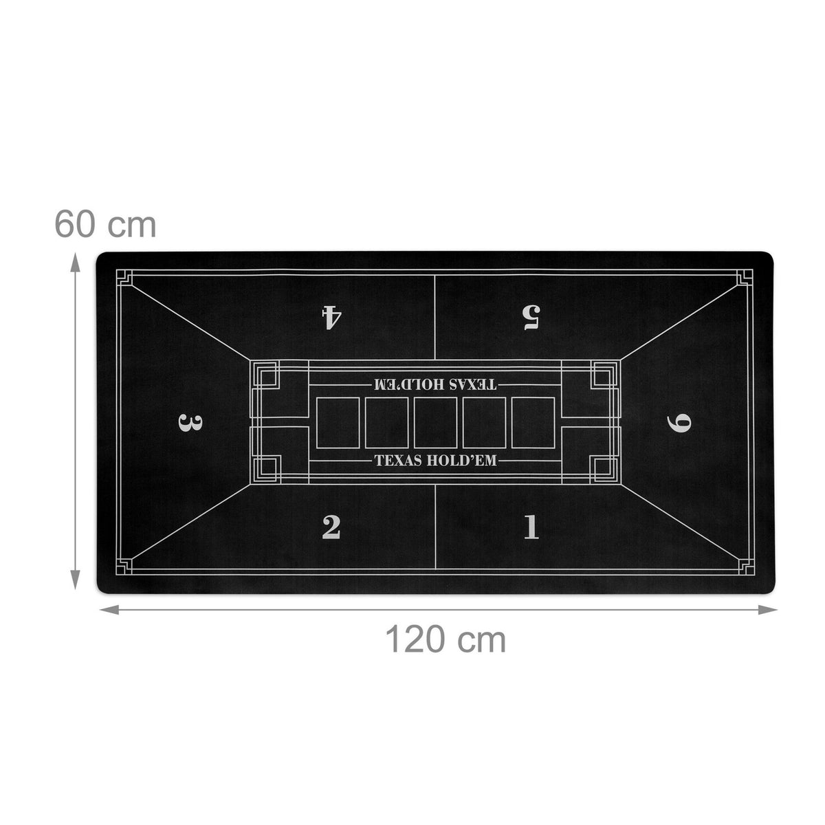 Poker Table Mat, Non-Slip, Waterproof, 120x60 cm