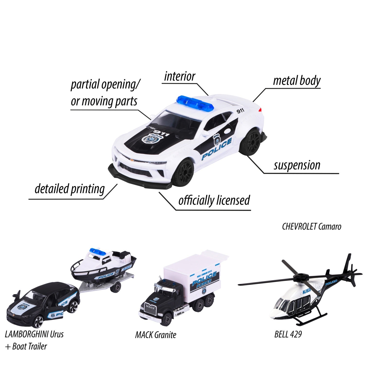 Police Vehicle 4-Pack Gift Box