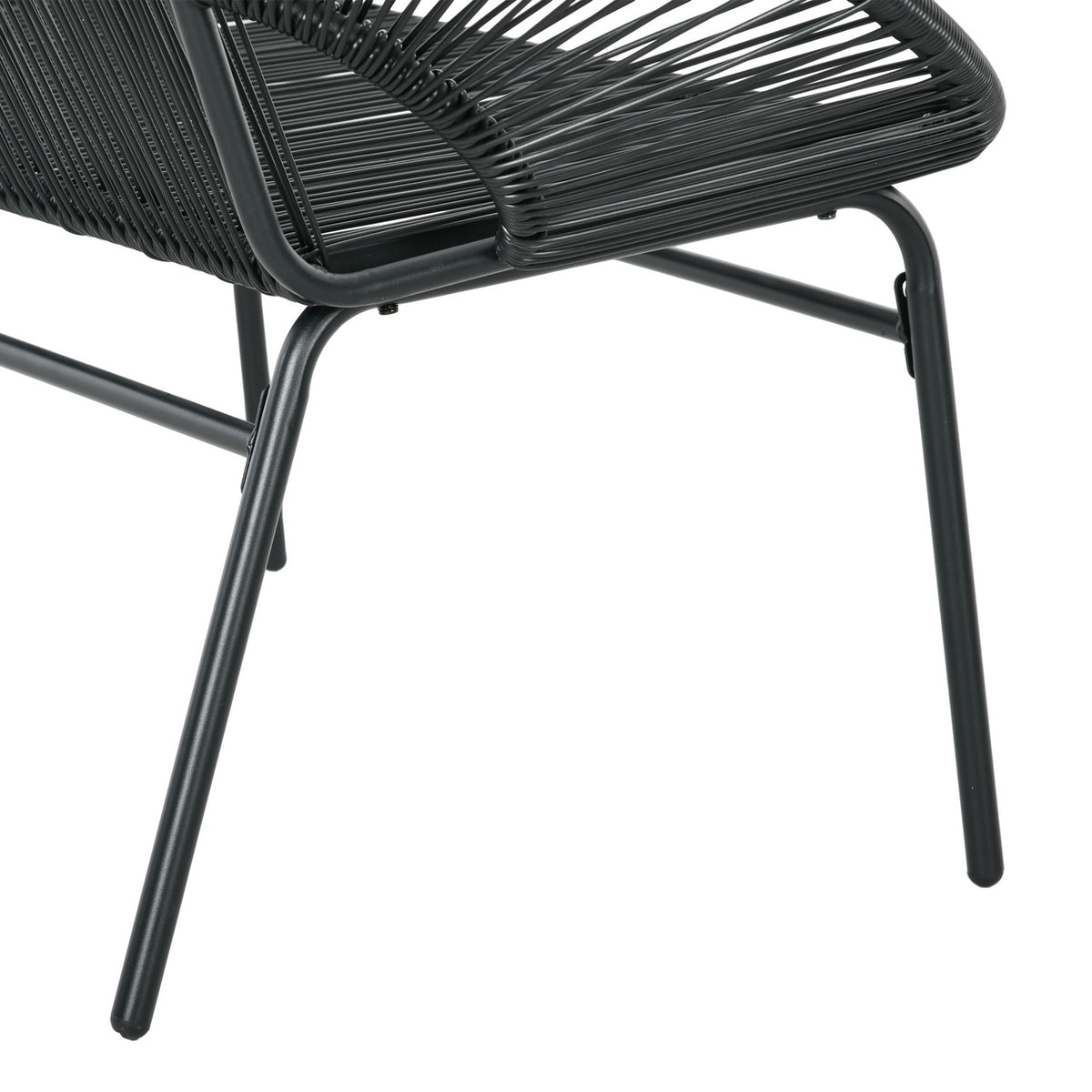 Poly Rattan Bench, 2-Seater Rattan Bench, Garden Bench, Balcony Bench Up To 260 Kg, Black, Steel, For Terrace And Balcony
