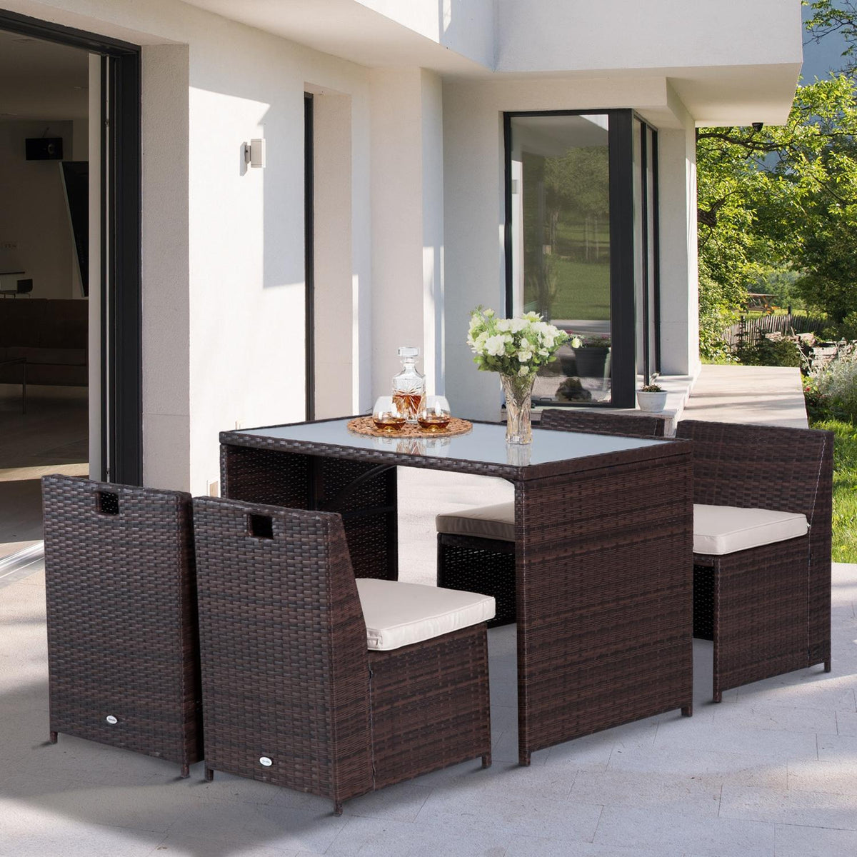 Poly Rattan Set 5 Pieces Garden Set Garden Furniture