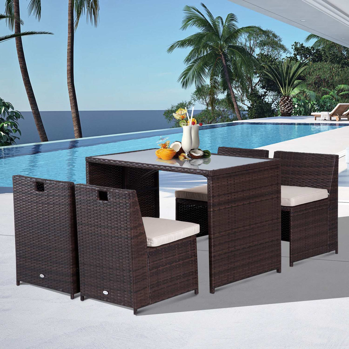 Poly Rattan Set 5 Pieces Garden Set Garden Furniture