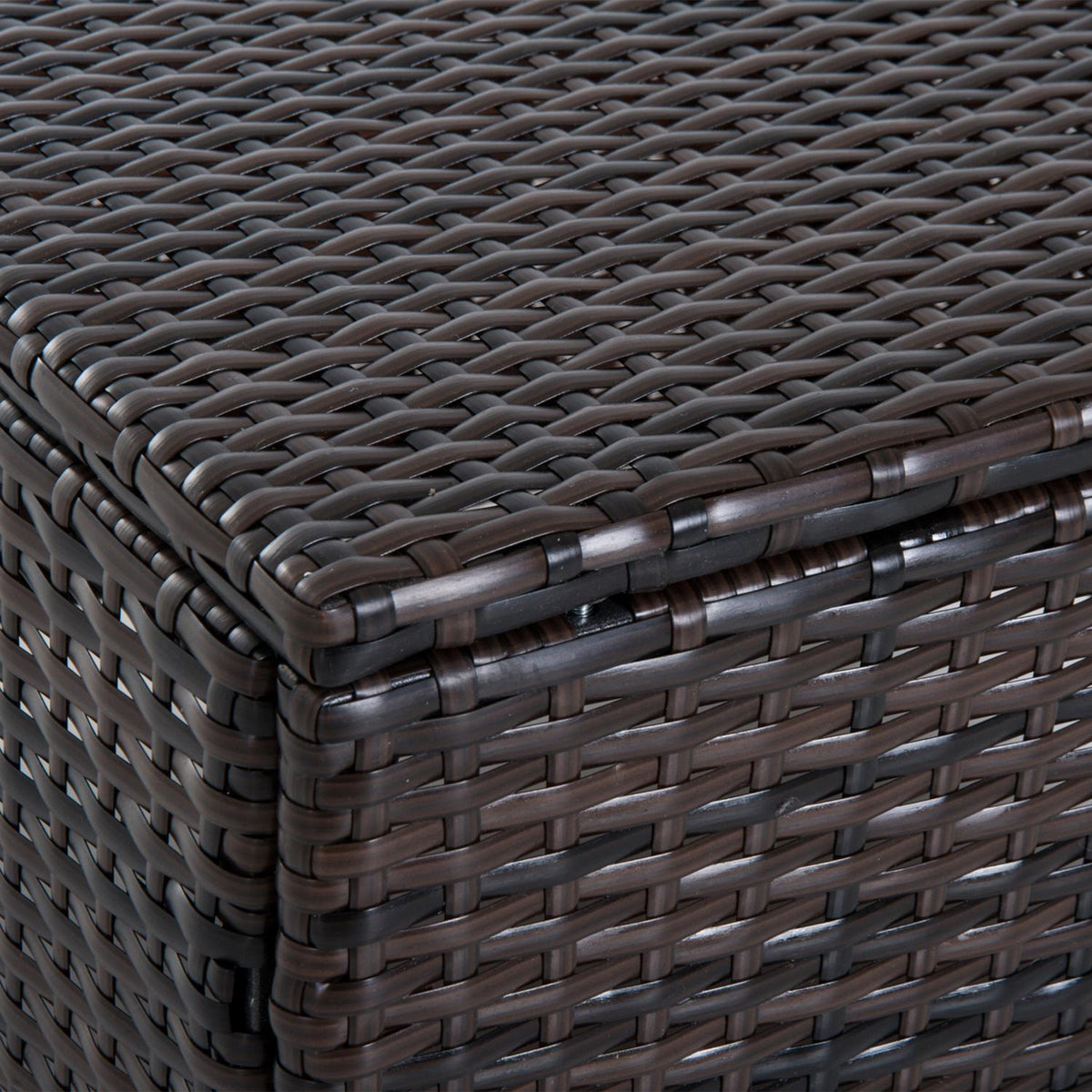 Poly Rattan Stool Stool With Cushion For Balcony, Brown+Cream White, 50X50X35Cm