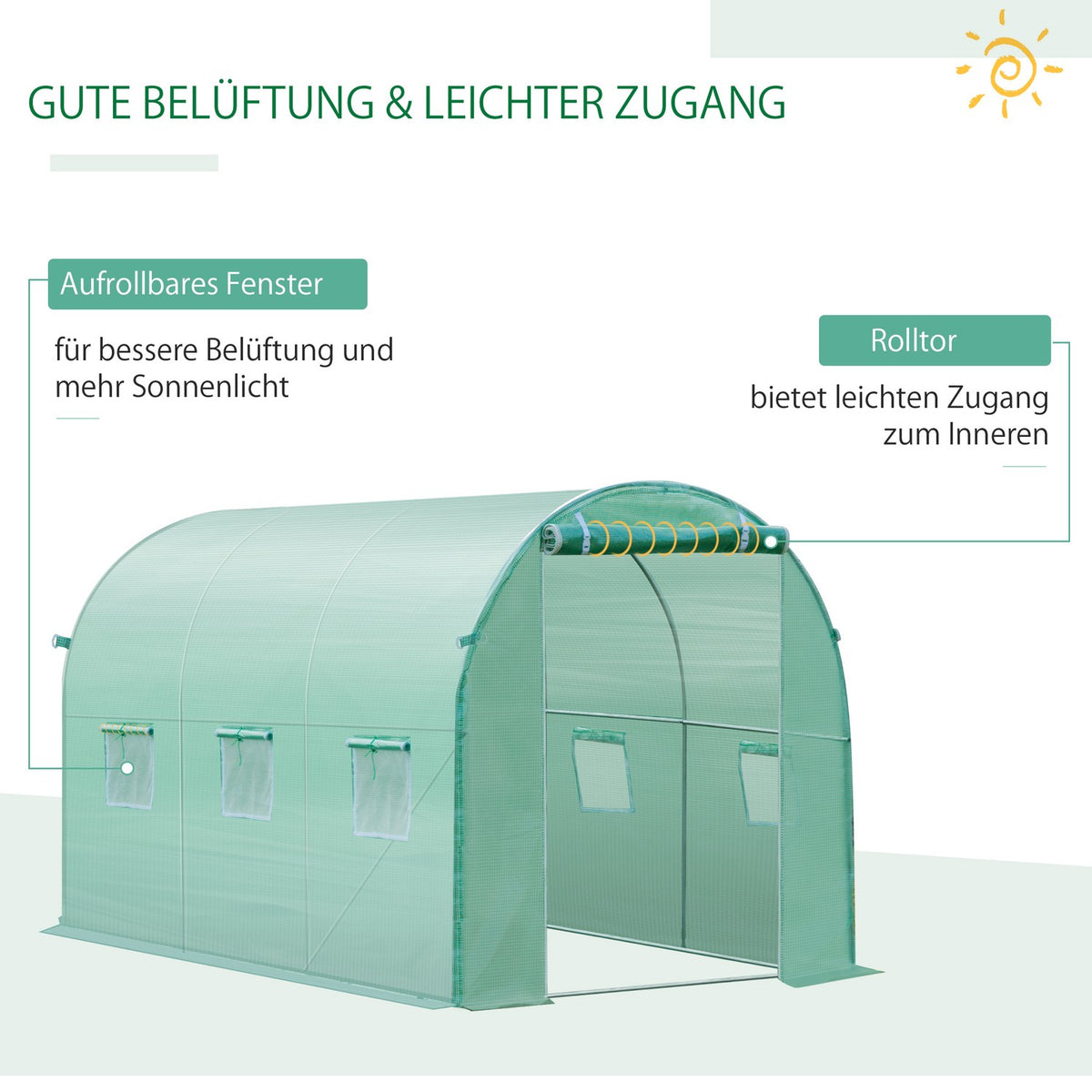 Polyethylene Film 3X2X2M Replacement Film With 6 Windows For Garden Tunnel Greenhouse Film Tunnel Greenhouse Film Garden Film Made Of Polyethylene
