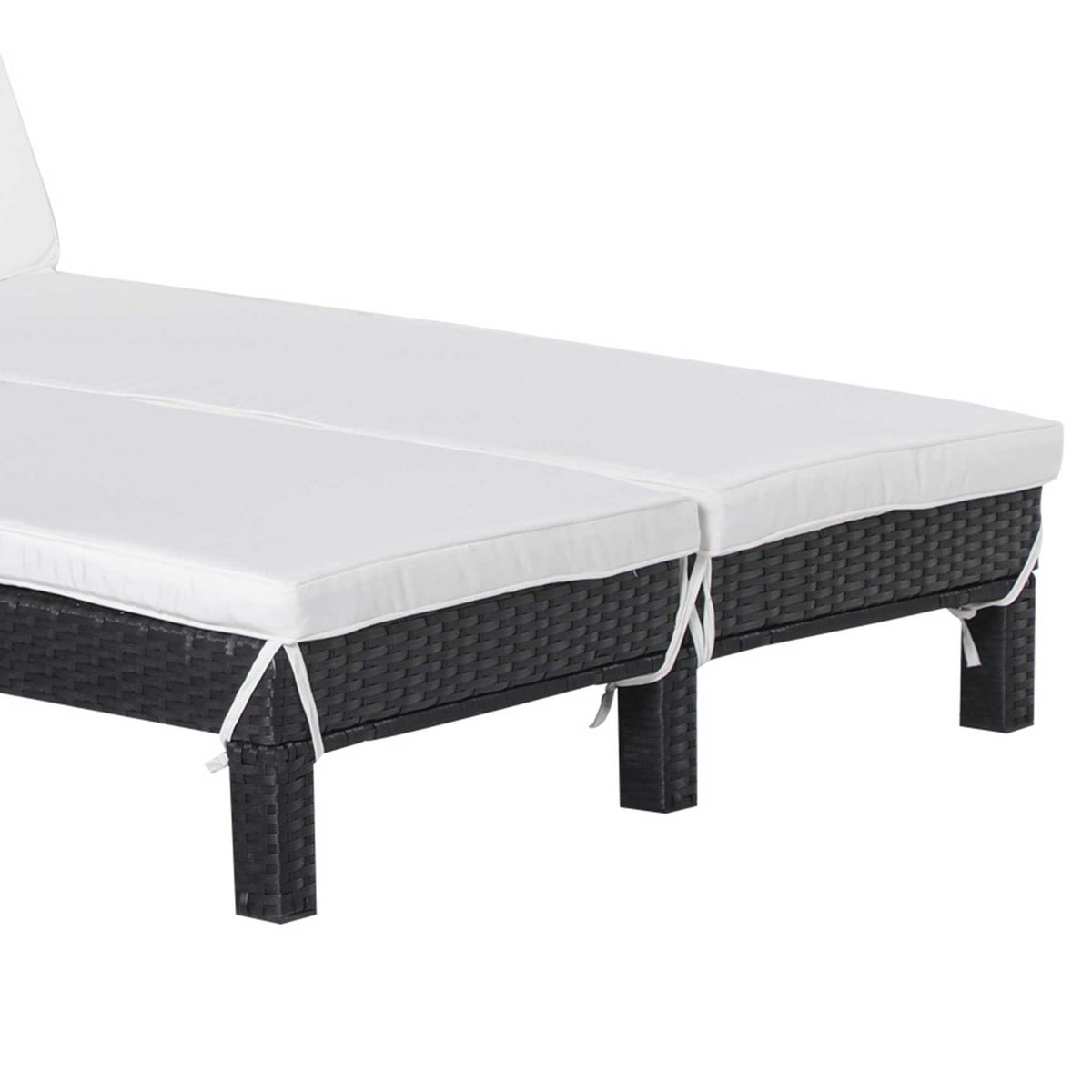 Polyrattan Double Lounger Sun Lounger For 2 People With 5-Level Backrest, Luxury Lounge, Metal Pe Rattan, 196X120X28 Cm, Gray