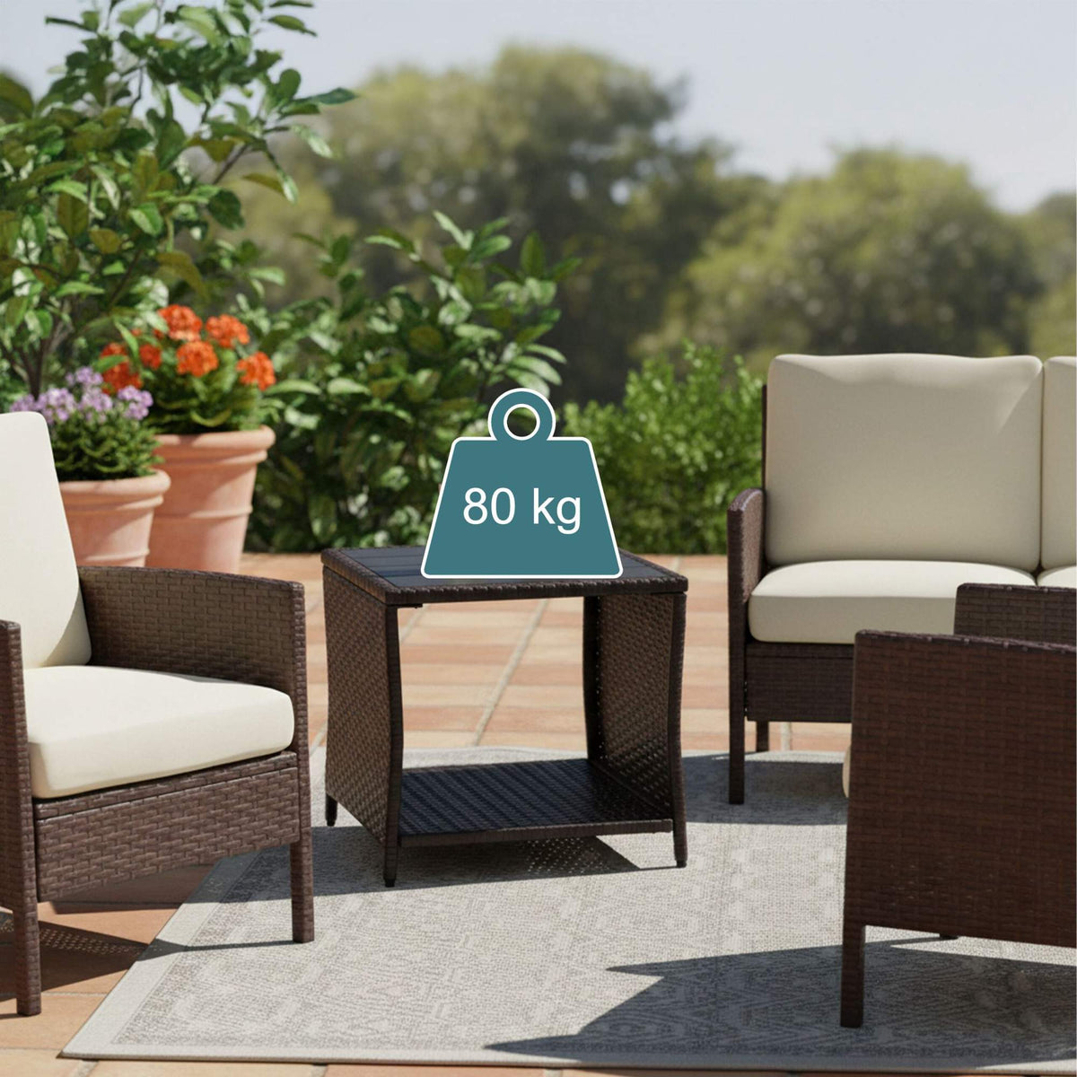 Polyrattan Outdoor Table – Weatherproof, Durable