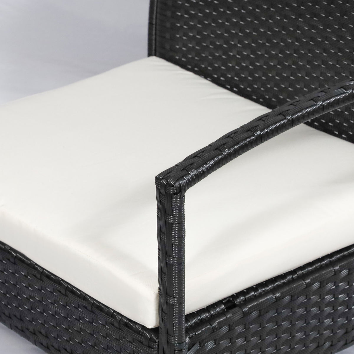 Polyrattan Seating Group For 4 Lounge Sofa Garden Set With Cushions, Black