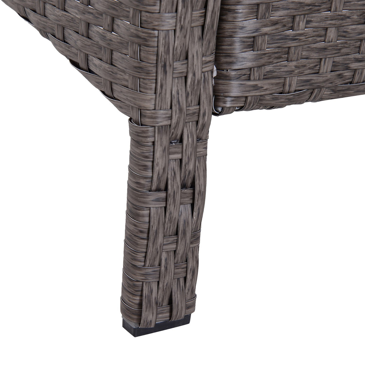 Polyrattan Seating Group In Dark Gray, Including 2 Armchairs, Coffee Table, Stool & Cushions, For Outdoor Use