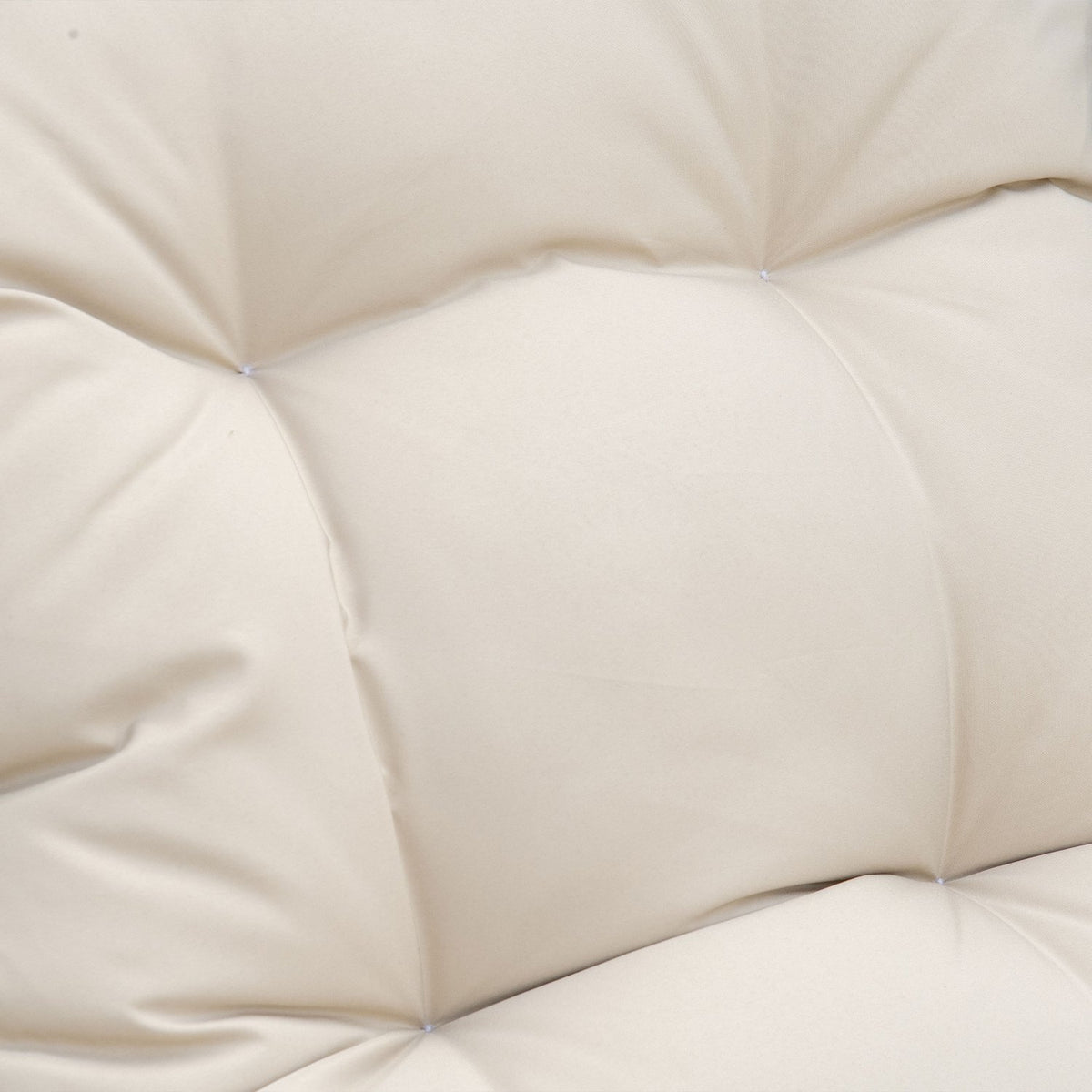 Polyrattan Sun Lounger Garden Lounger Adjustable Cushion Natural Khaki 200X66X92Cm