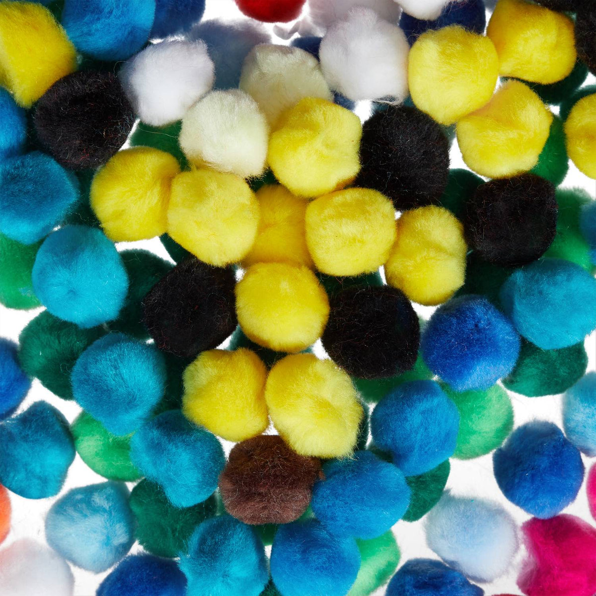 Pompoms, colored, 200 pcs
