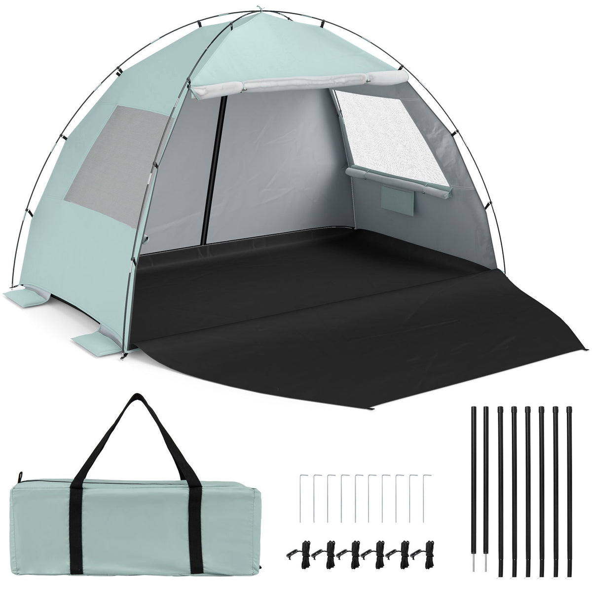 Pop-Up Beach Tent, UPF50+ Sun Shelter, 5-6 Person