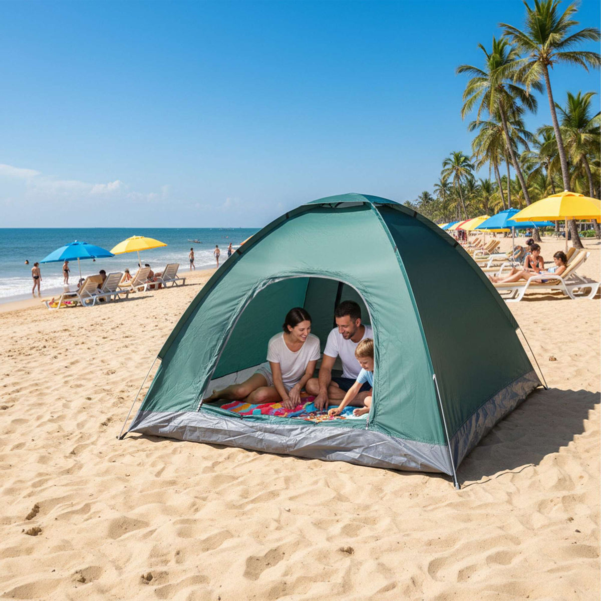 Pop-Up Camping Tent for 3 People, Waterproof & UV Protection