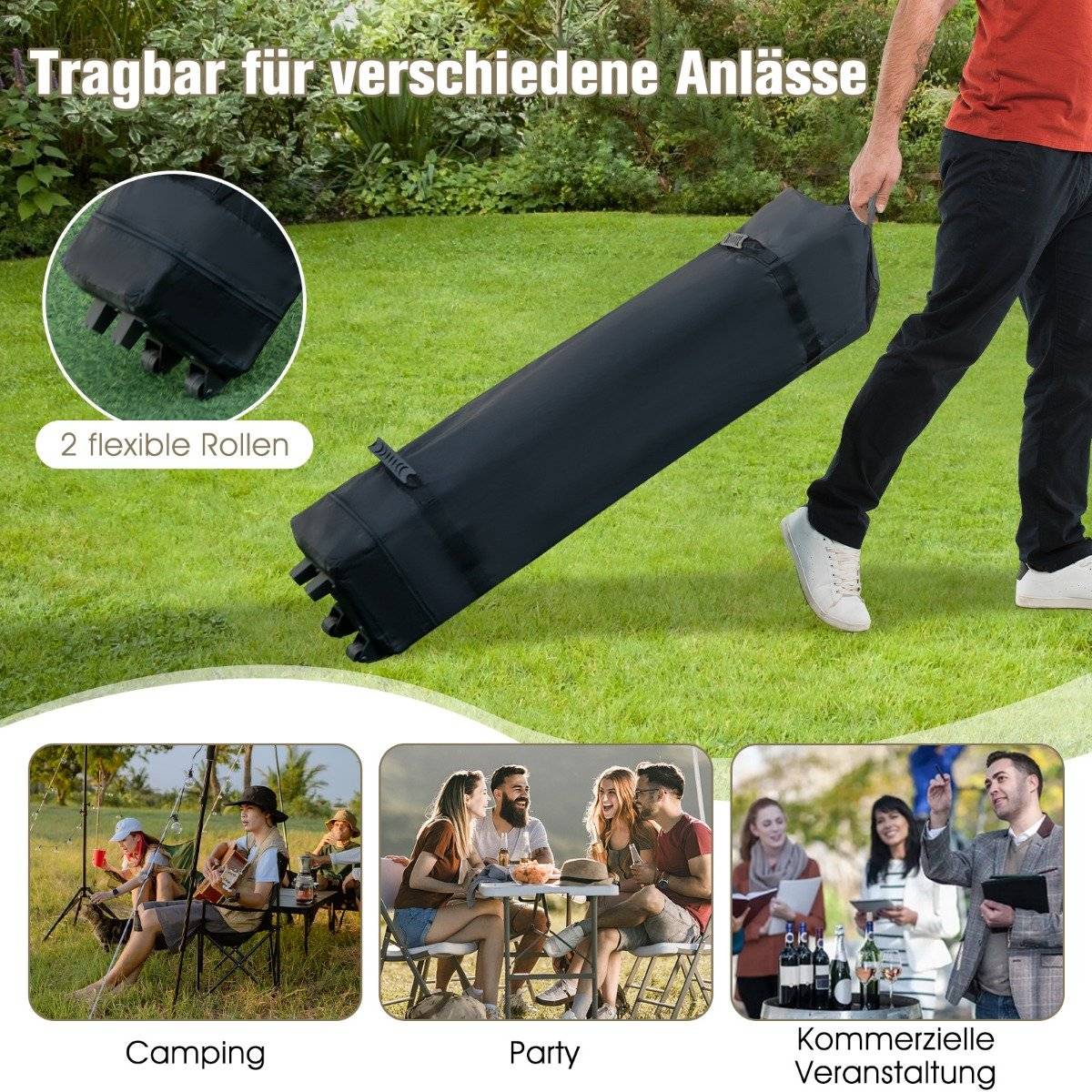 Pop-Up Gazebo with Mosquito Net, UV 50+, 3.6x3.6m, Khaki