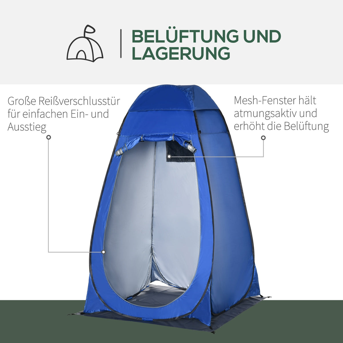 Pop-Up Tent Shower Tent, Toilet Tent For Camping, Mobile Outdoor Toilet With Carry Bag, 126X124X189Cm