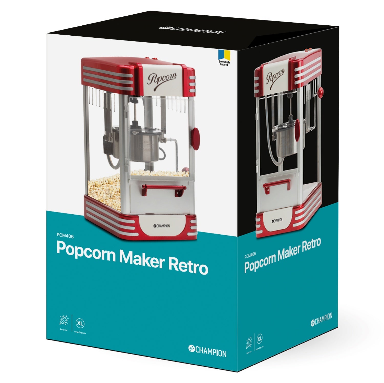 Popcorn machine Retro XL PCM406 Red Metallic
