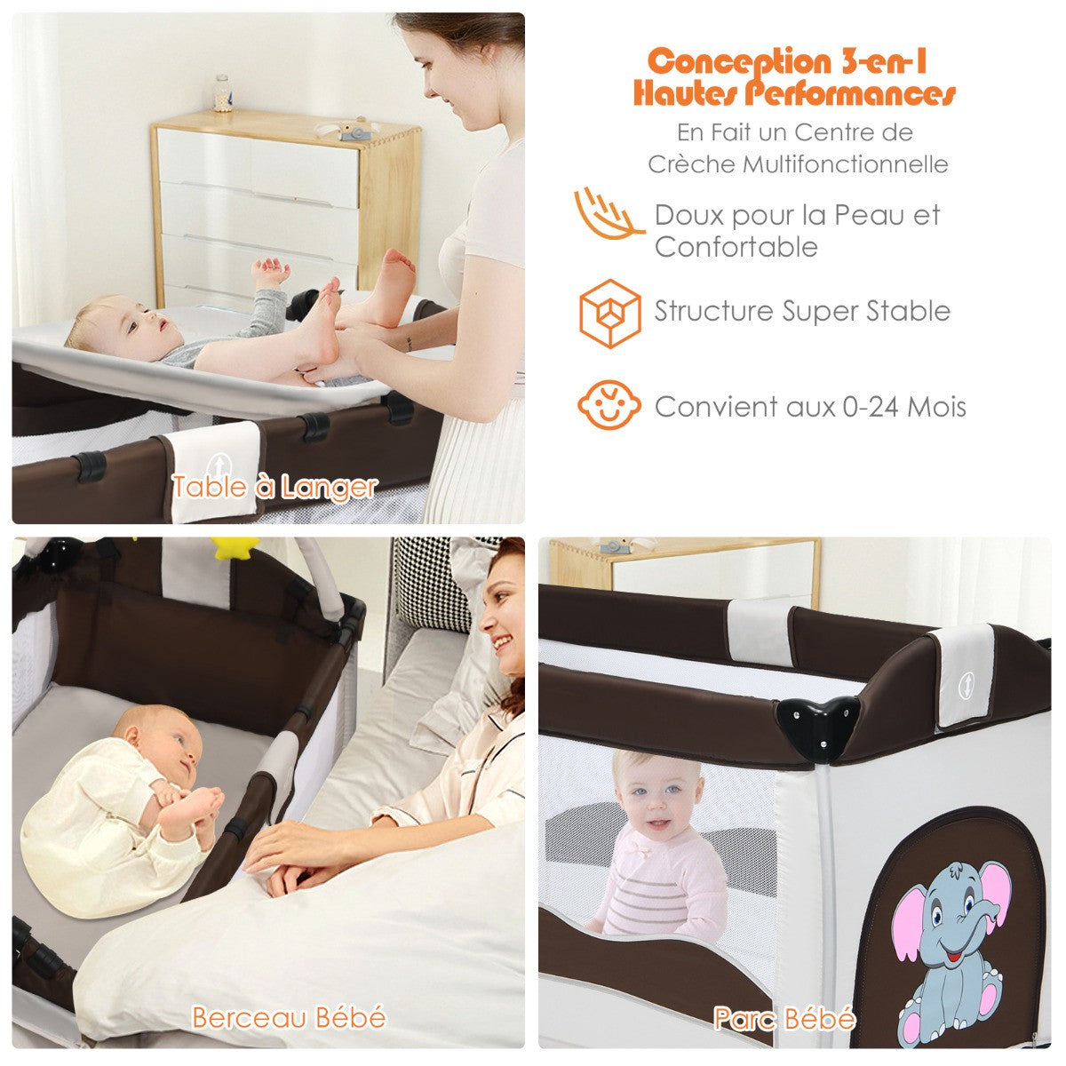 Portable Baby Playard With Bassinet And Changing Table