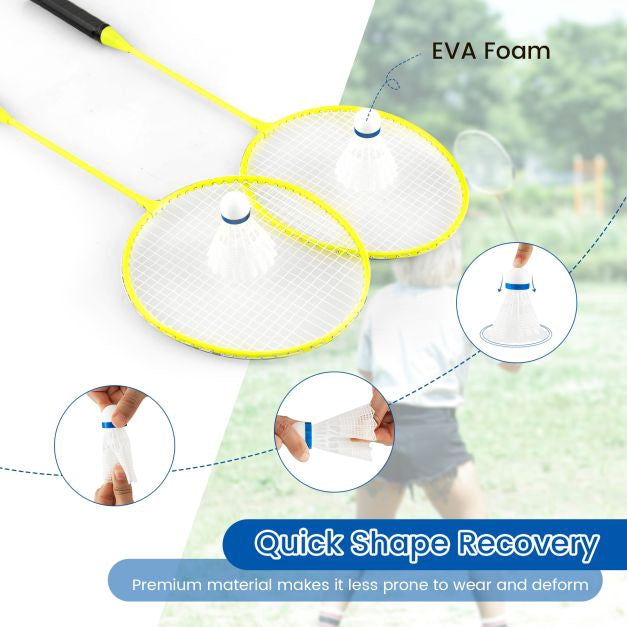Portable Badminton Net Set 270cm, Rackets, Carry Case