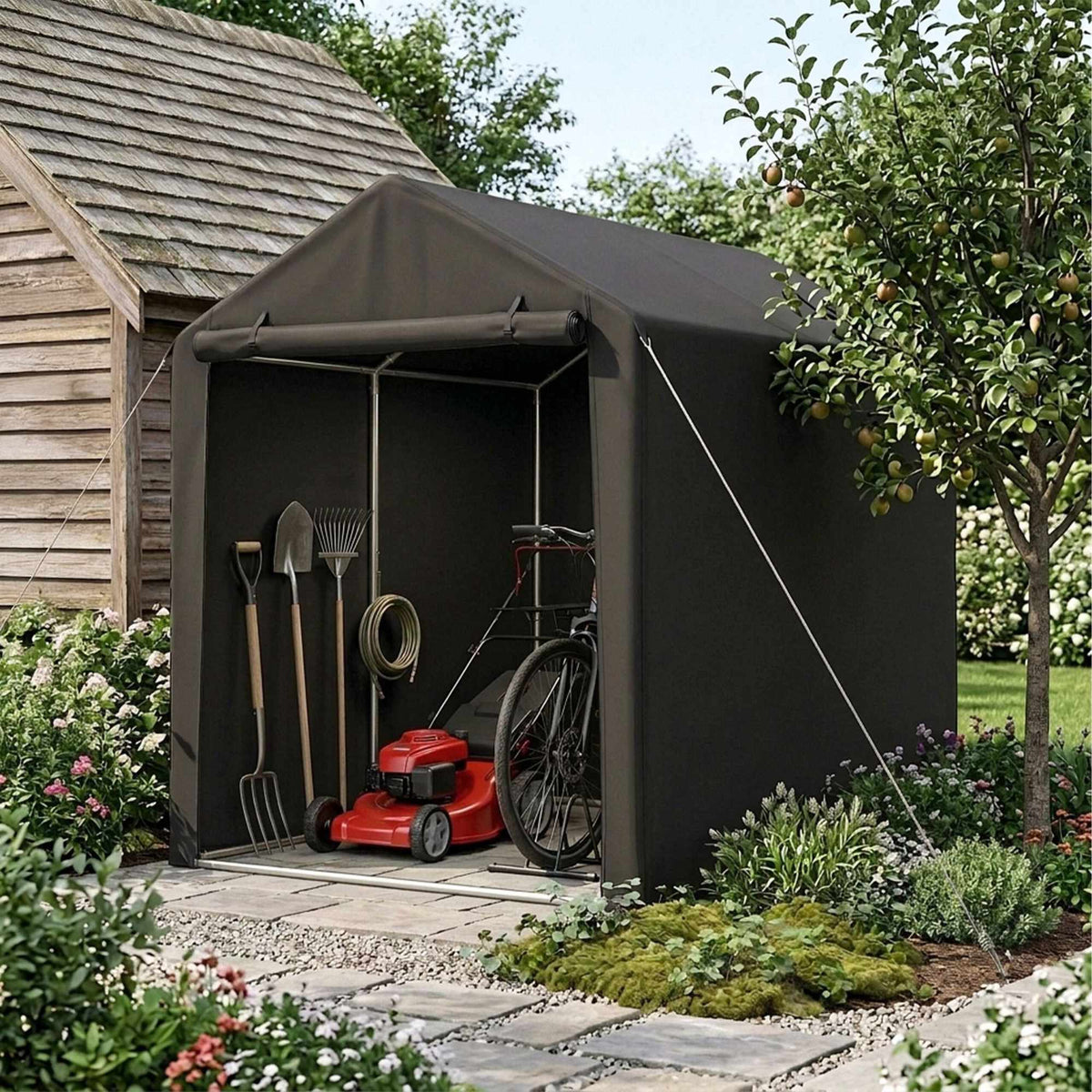 Portable Bike Shed For 2, Waterproof With Window