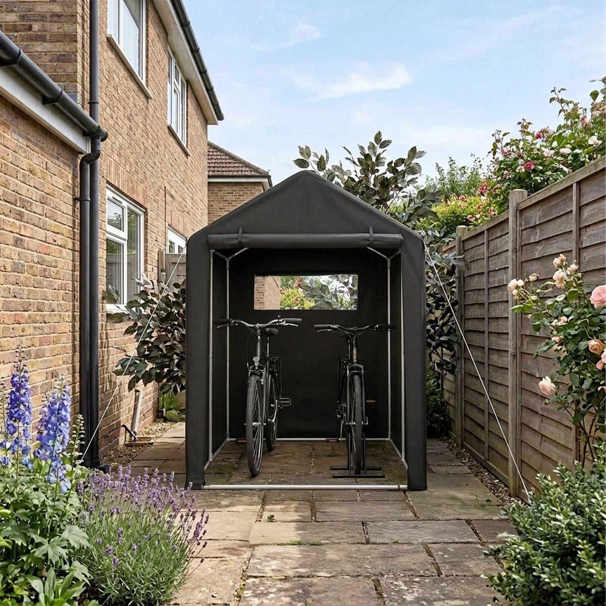 Portable Bike Shed For 2, Waterproof With Window