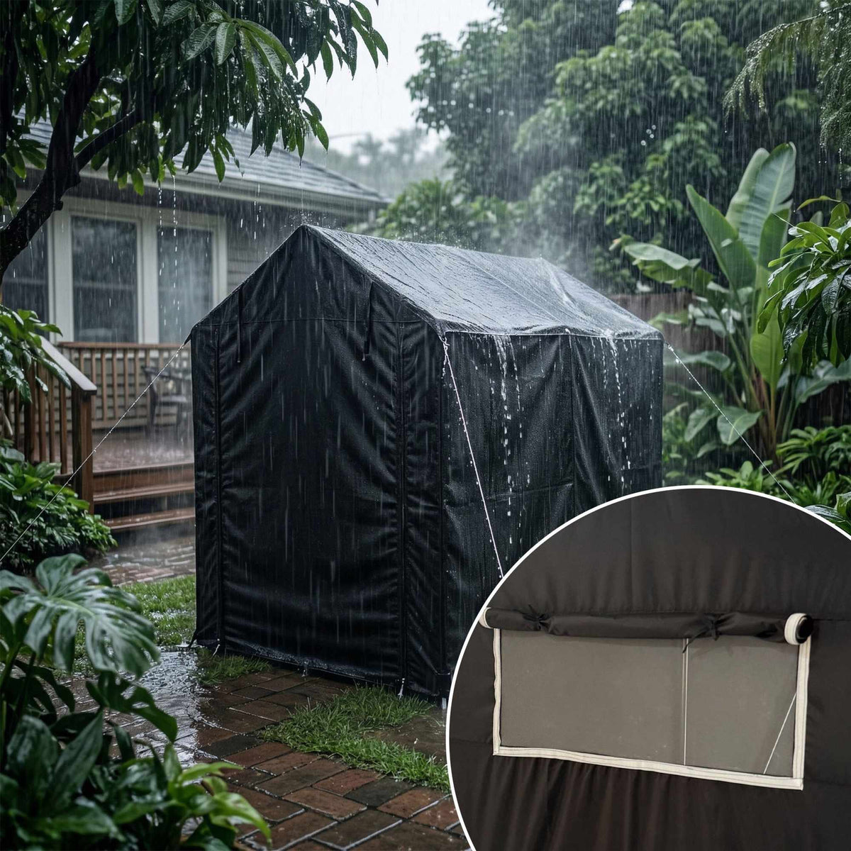 Portable Bike Shed For 2, Waterproof With Window
