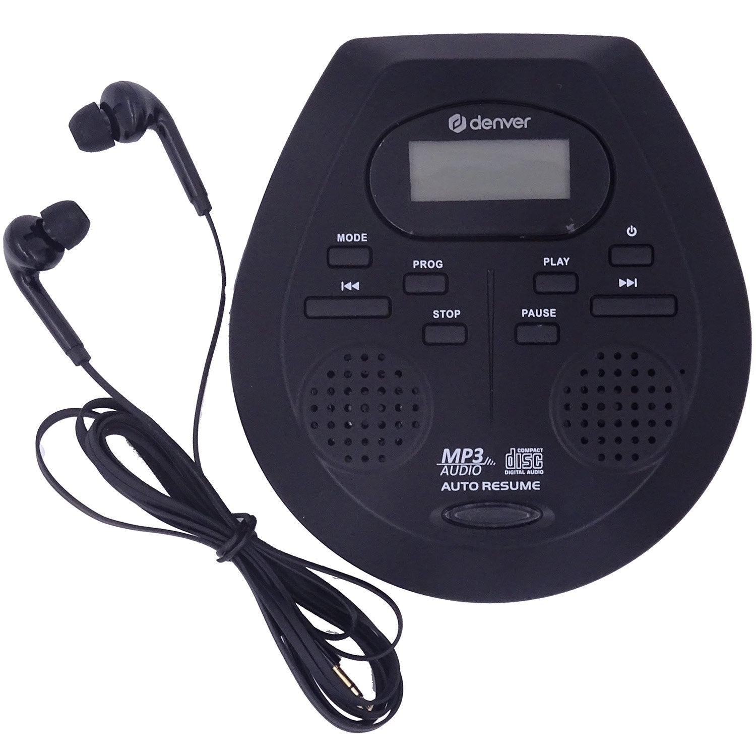 Portable CD Player with Built-In Speakers, Black