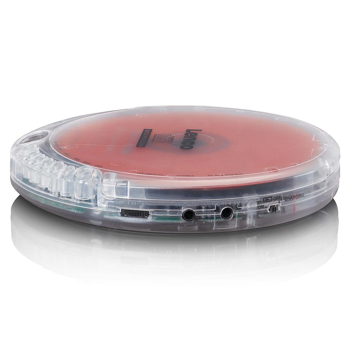 Portable CD-player with anti-shock Transparent
