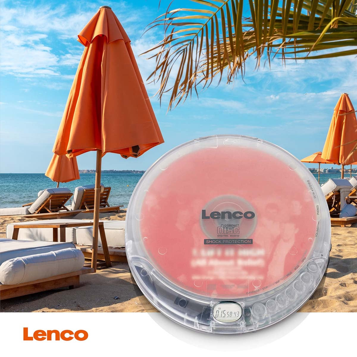 Portable CD-player with anti-shock Transparent