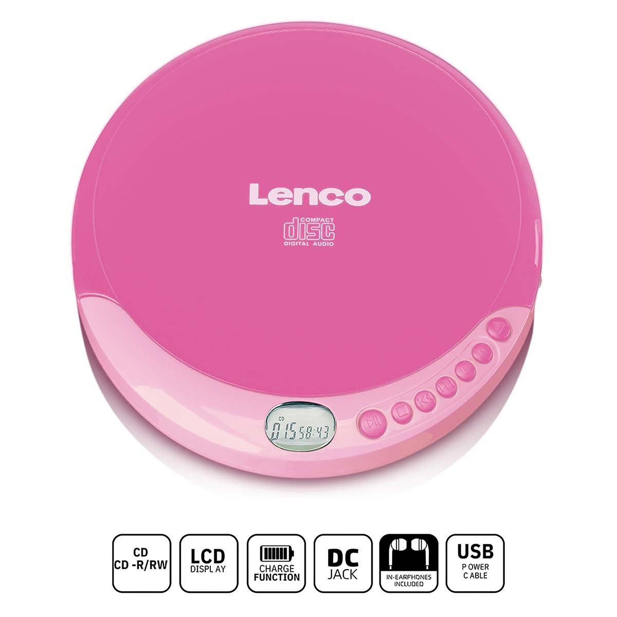 Portable CD player with charge function Pink