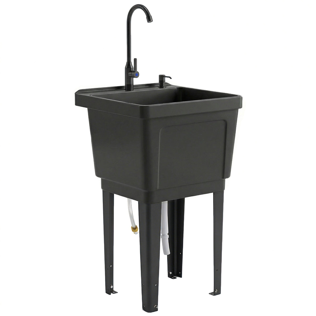 Portable Camping Sink with Faucet and Soap Dispenser, Black