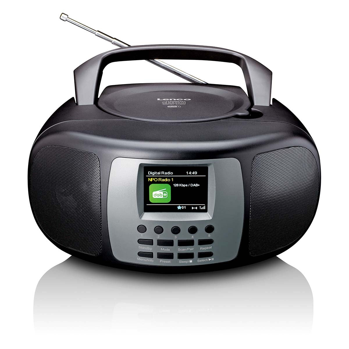 Portable DAB+/FM Radio with Bluetooth® CD Player and large LCD colour display Black