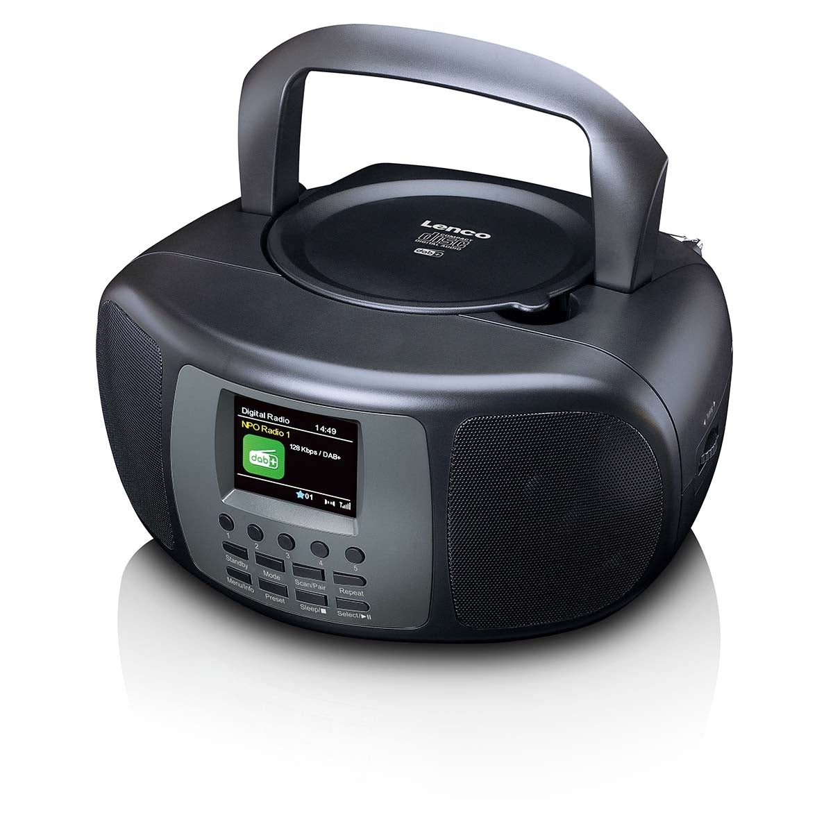 Portable DAB+/FM Radio with Bluetooth® CD Player and large LCD colour display Black